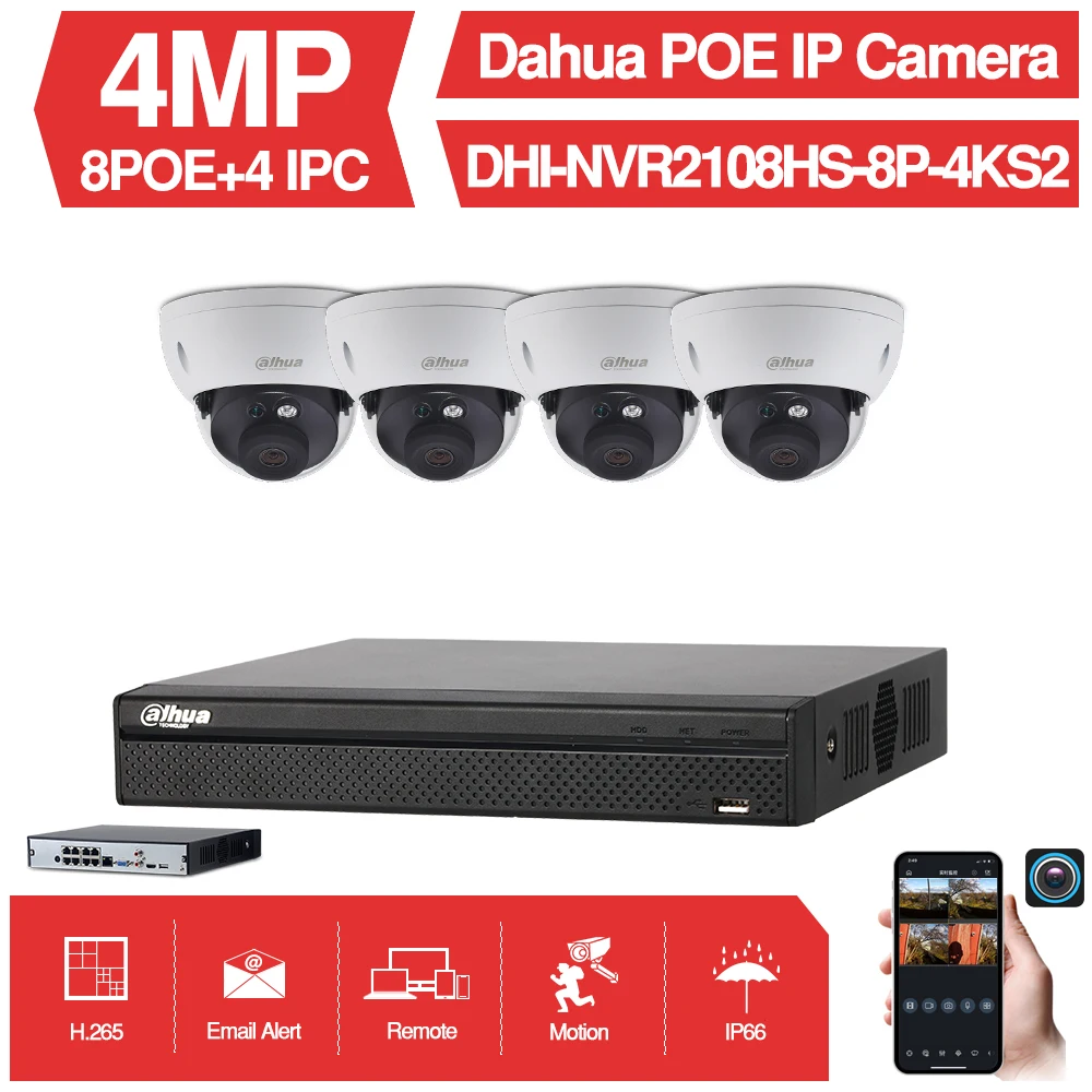 Dahua 4MP 8+4 Security CCTV Camera Kit With NVR2108HS-8P-4KS2 IP Camera IPC-HDBW4433R-AS Audio I/O P2P Surveillance System
Dahua 4MP 8+4 Security CCTV Camera Kit With NVR2108HS-8P-4KS2 IP Camera IPC-HDBW4433R-AS Audio I/O P2P Surveillance System