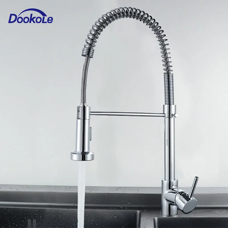 Spring Pull Out Sprayer Single Handle Kitchen Faucet, Single Lever Pull Down Kitchen Sink Faucet Brass Chrome
Spring Pull Out Sprayer Single Handle Kitchen Faucet, Single Lever Pull Down Kitchen Sink Faucet Brass Chrome