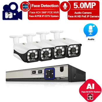 Face Detection 4CH POE NVR Kit Audio POE CCTV Camera System 5MP Outdoor Waterproof Camera Home Security Video Surveillance Set
Face Detection 4CH POE NVR Kit Audio POE CCTV Camera System 5MP Outdoor Waterproof Camera Home Security Video Surveillance Set