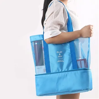 Large Capacity Totes Women Mesh Transparent Shoulder Bag Double-layer Picnic Travel Outdoor Summer Beach Storage Shopping Bag 
Large Capacity Totes Women Mesh Transparent Shoulder Bag Double-layer Picnic Travel Outdoor Summer Beach Storage Shopping Bag