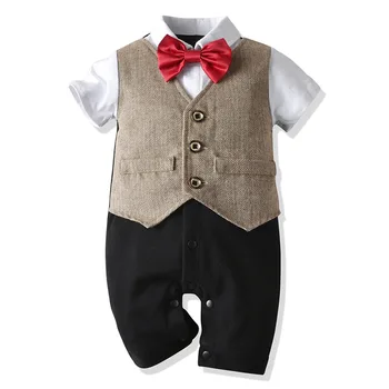 Baby Boy Romper Newborn 1 Piece Clothes Cotton Soft Short-sleeve Gentleman Jumpersuit First Birthday Outfit Toddler Boy Dress
Baby Boy Romper Newborn 1 Piece Clothes Cotton Soft Short-sleeve Gentleman Jumpersuit First Birthday Outfit Toddler Boy Dress