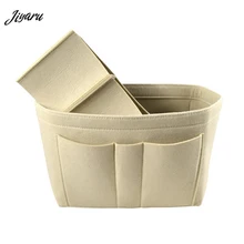 Jiyaru marca bolsa de maquillaje organizadora para el fieltro rápido nunca completo bolsa de inserción para el bolso de viaje bolso interior bolsas de cosméticos portátiles(China)
