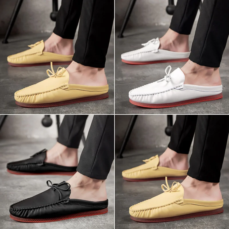 Men's PU Leather Open Back Slip-On Half Drag Loafers Slippers on Backless Loafers Lazy Person Half Shoe for Men Flat Footwear
Men's PU Leather Open Back Slip-On Half Drag Loafers Slippers on Backless Loafers Lazy Person Half Shoe for Men Flat Footwear