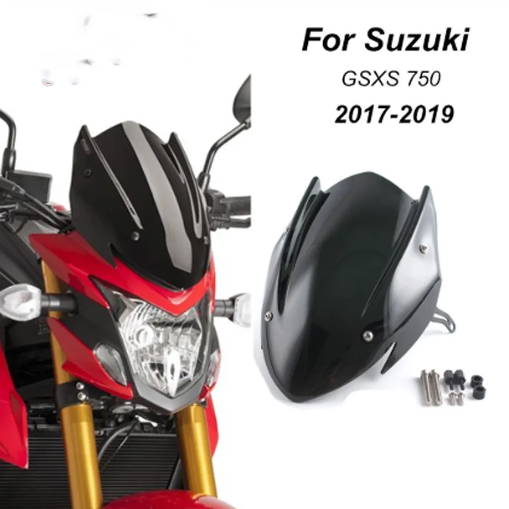 Motorcycle Windshield Shield Screen Protector Fairing Cover w/ Bracket Fit for Suzuki GSX-S 750 2017-19 (Black) Motorcycle Windshield Shield Screen Protector Fairing Cover w/ Bracket Fit for Suzuki GSX-S 750 2017-19 (Black)