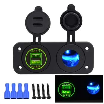 Universal Car Charger With Green LED Dual Aperture USB Vehicle DC 12V-24V Cigarette Lighter 5V 4.2A Waterproof CS-526D2
Universal Car Charger With Green LED Dual Aperture USB Vehicle DC 12V-24V Cigarette Lighter 5V 4.2A Waterproof CS-526D2