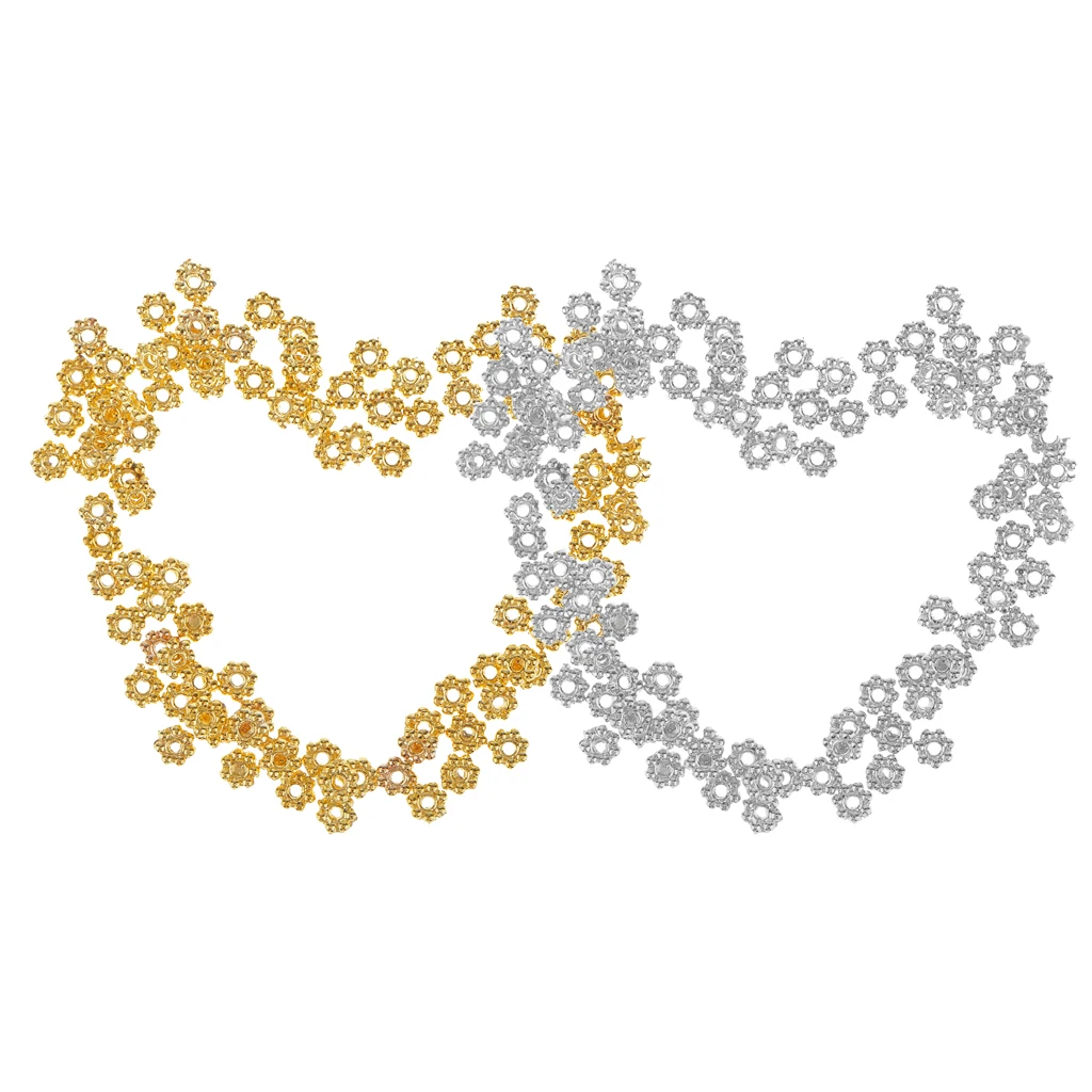 200pcs 4mm Gold/Sliver Plated Small Daisy Metal Spacer Beads Jewelry Making 200pcs 4mm Gold/Sliver Plated Small Daisy Metal Spacer Beads Jewelry Making