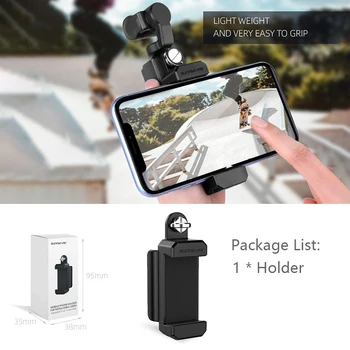 Plastic Smartphone Holder Fixing Clamp Mobile Phone Mount Bracket Built-in 1/4" Screw Hole for FIMI PALM Gimbal Camera Accessory
Plastic Smartphone Holder Fixing Clamp Mobile Phone Mount Bracket Built-in 1/4" Screw Hole for FIMI PALM Gimbal Camera Accessory