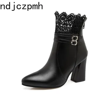 Women's Boots The New Winter Fashion Lace Pointed Zipper High Heel Short Tube Women's Shoes Plus Size 30-50 Heel Height 8.5cm 
Women's Boots The New Winter Fashion Lace Pointed Zipper High Heel Short Tube Women's Shoes Plus Size 30-50 Heel Height 8.5cm