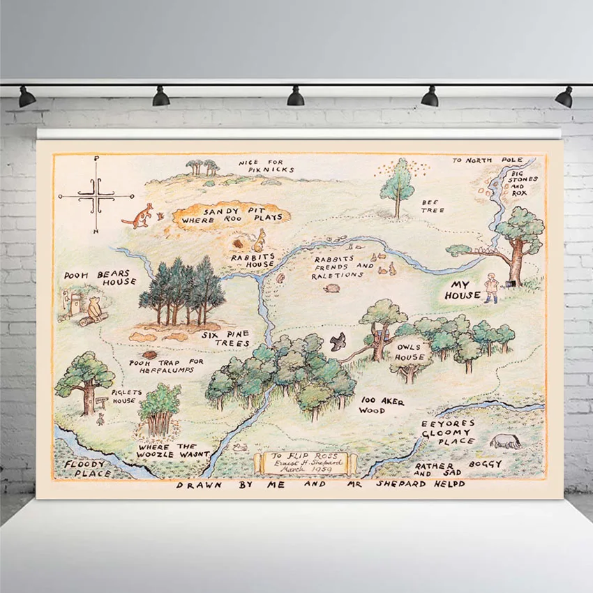 7x5ft Pooh Bear Hundred Acre Woods Map Custom Photo Studio Background Backdrop Vinyl 220cm X 150cm
7x5ft Pooh Bear Hundred Acre Woods Map Custom Photo Studio Background Backdrop Vinyl 220cm X 150cm