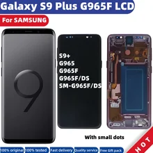 Remplacement D'ORIGINE AMOLED pour SAMSUNG Galaxy S9 PLUS LCD S9 + écran tactile numériseur avec cadre G965 G965F LCD avec spots 100% Super AMOLED LCD pour Samsung S9 plus lcd S9 + G965 Assemblée d'écran LCD=