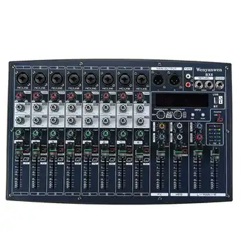 Professional EU PLUG BX6 BX8 DJ Audio Mixer 6/8 Channel 2 Band 16 DSP USB Mini Live Studio Audio Mixing Console Digital Effector 
Professional EU PLUG BX6 BX8 DJ Audio Mixer 6/8 Channel 2 Band 16 DSP USB Mini Live Studio Audio Mixing Console Digital Effector