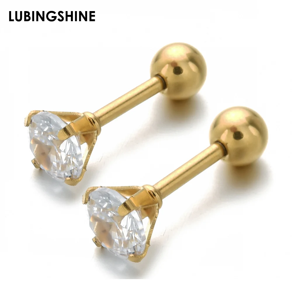 Fashion Stainless Steel Zircon Piercing Earrings Gold Silver Color Safe Sterile Body Jewelry For Women Crystal Stud Earring
Fashion Stainless Steel Zircon Piercing Earrings Gold Silver Color Safe Sterile Body Jewelry For Women Crystal Stud Earring