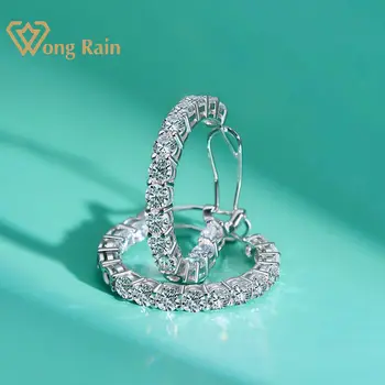 Wong Rain Luxury 100% 925 Sterling Silver Created Moissanite Gemstone Hoop Earrings Wedding Engagement Fine Jewelry Wholesale
Wong Rain Luxury 100% 925 Sterling Silver Created Moissanite Gemstone Hoop Earrings Wedding Engagement Fine Jewelry Wholesale