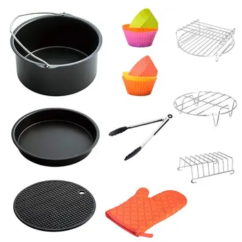 Air Fryer Accessories 8 Inch for 5.8 qt XL Air Fryer, 9 pieces for Gowise Phillips and Cozyna Air Fryer, Fit 4.2 qt to 5.8 qt, 
Air Fryer Accessories 8 Inch for 5.8 qt XL Air Fryer, 9 pieces for Gowise Phillips and Cozyna Air Fryer, Fit 4.2 qt to 5.8 qt,