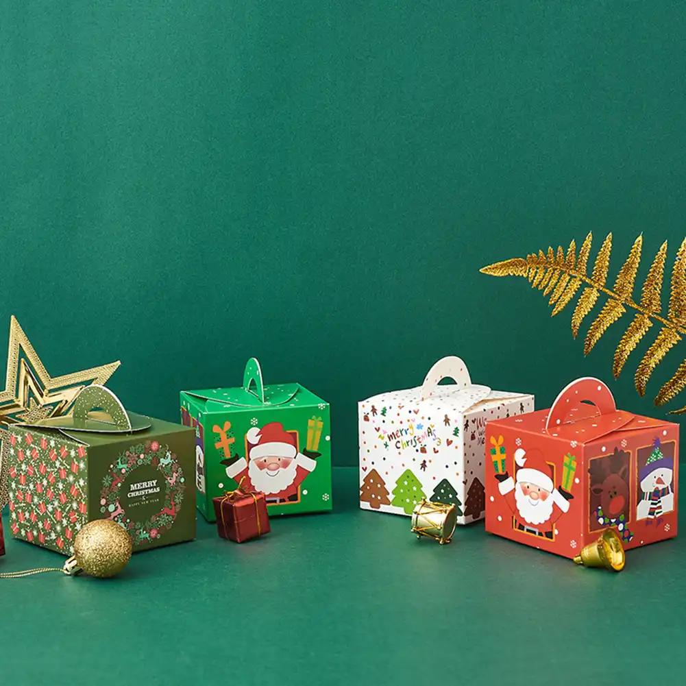 merry christmas party gift box paper candy box carrier gift