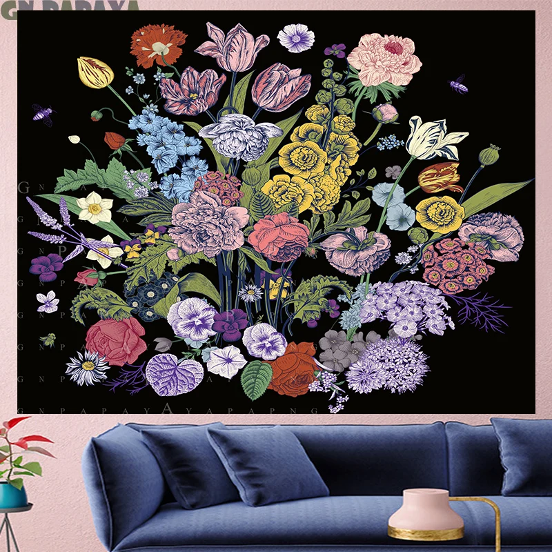 Nordic Style flower tropical plants Tapestry retro lamparas macrame Vintage Polyester mandalas black Wall Hanging home decor 
Nordic Style flower tropical plants Tapestry retro lamparas macrame Vintage Polyester mandalas black Wall Hanging home decor
