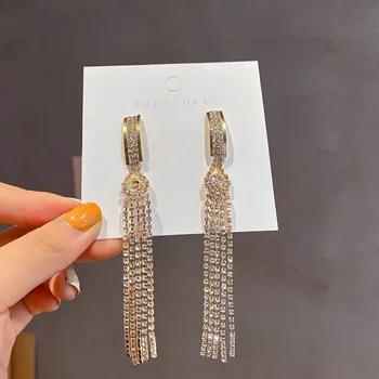 Fashion Exaggeration Diamond Long Tassel Earring Elegant Versatile Drop-Shaped
Fashion Exaggeration Diamond Long Tassel Earring Elegant Versatile Drop-Shaped