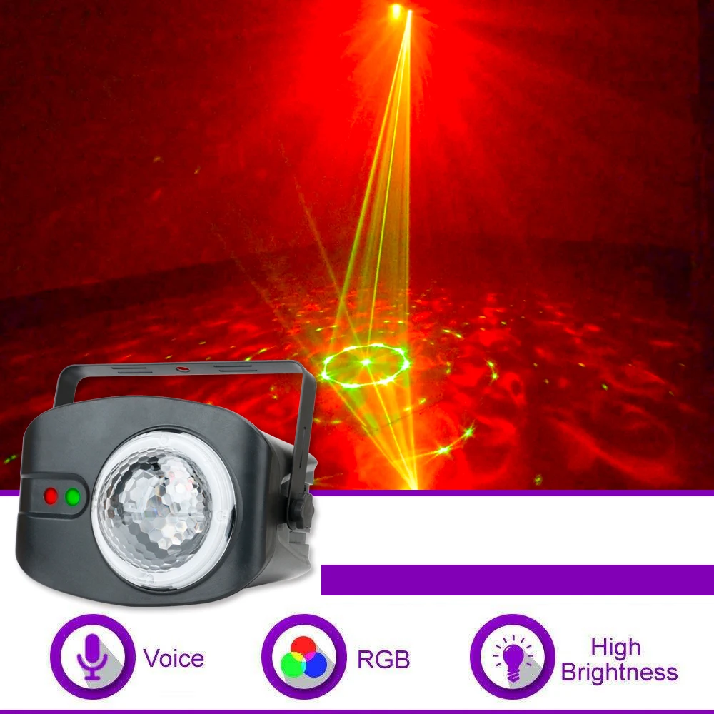 64 Patterns Water Ripple Stage Light Red Green Laser Ball Lights Party Lighting Projector For DJ Disco Bar with Sound Activated
64 Patterns Water Ripple Stage Light Red Green Laser Ball Lights Party Lighting Projector For DJ Disco Bar with Sound Activated