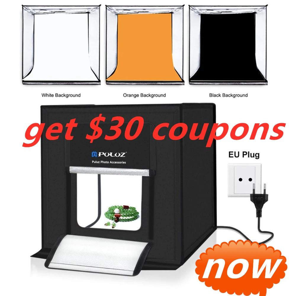 PULUZ Lightbox 60 PCS LED Mini Photo Studio Box 5500LM Photography Box Soft Box Light Tent set 3 Color Backdrops get $30 coupon
PULUZ Lightbox 60 PCS LED Mini Photo Studio Box 5500LM Photography Box Soft Box Light Tent set 3 Color Backdrops get $30 coupon
