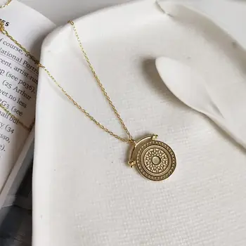 925 Sterling Silver Coin Necklace For Women Fashion Gold Color Necklace Multiple Layers Pendant Long Necklaces Boho Jewelry 
925 Sterling Silver Coin Necklace For Women Fashion Gold Color Necklace Multiple Layers Pendant Long Necklaces Boho Jewelry