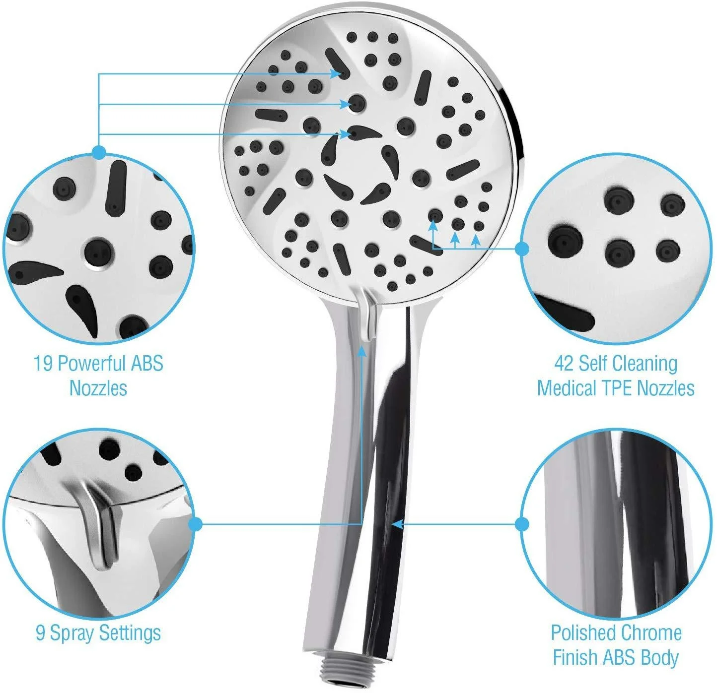 EHEH Adjustable 9 Spray Modes Setting Shower Head High-Pressure Water Saving Universal Household Hotel Bathroom Accessories
EHEH Adjustable 9 Spray Modes Setting Shower Head High-Pressure Water Saving Universal Household Hotel Bathroom Accessories