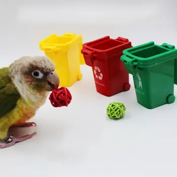 4Pcs/Set Mini Trash Can Garbage Bin Peony Parrot Intelligence Training Toys Pet Supply
4Pcs/Set Mini Trash Can Garbage Bin Peony Parrot Intelligence Training Toys Pet Supply