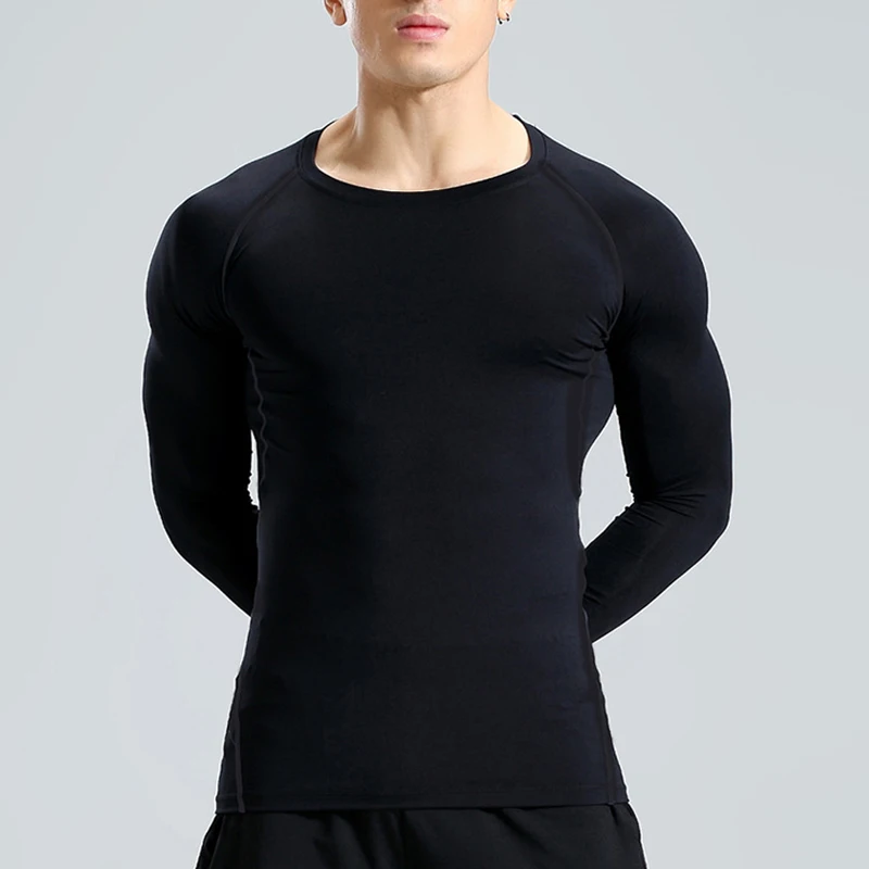 Fitness Shirt Men T-shirt Sport Compression Long Sleeve Top 