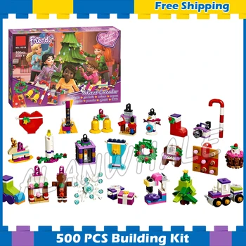 500pcs Winter Holiday Friends Heartlake City Advent Calendar Box 11014 Model Building Blocks Toys Bricks Compatible with Lago