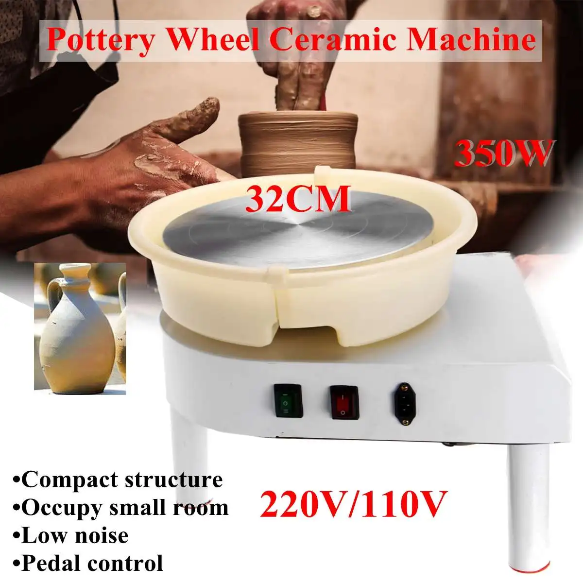 

2019 New Turntable 250W/350W Electric Tours Wheel Pottery Machine Ceramic Clay Potter Art For Ceramic Work Ceramics 110V/220V