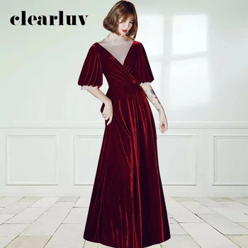 Velour A-Line Robe De Soiree DR446 Burgundy Patchwork Formal Party Dresses High Collar Half Sleeve Vestido De Fiesta For Women
Velour A-Line Robe De Soiree DR446 Burgundy Patchwork Formal Party Dresses High Collar Half Sleeve Vestido De Fiesta For Women