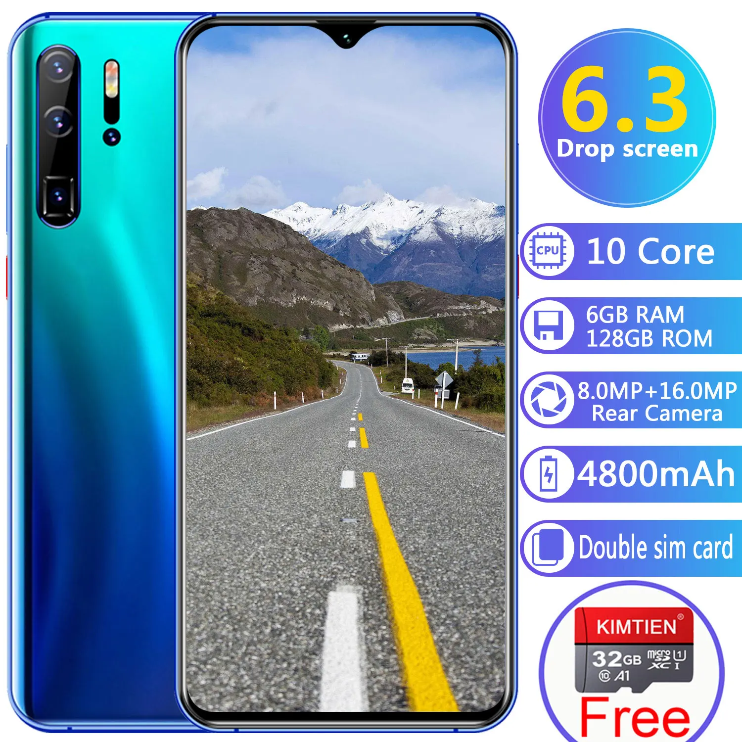 Global Version Android 6.3inch Smartphone Cellphone Dual SIM Mobilephone 3G 4G HD Cell Mobile Smart Phone Face Unlock Telephone
Global Version Android 6.3inch Smartphone Cellphone Dual SIM Mobilephone 3G 4G HD Cell Mobile Smart Phone Face Unlock Telephone