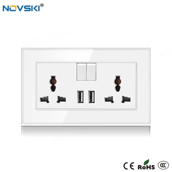NOVSKI Universal 5 Hole Switched Power Socket , 2100mA Dual USB Charger Outlets,146mm*86mm, 13A UK Standard Wall Socket Grounded
NOVSKI Universal 5 Hole Switched Power Socket , 2100mA Dual USB Charger Outlets,146mm*86mm, 13A UK Standard Wall Socket Grounded