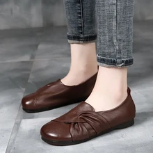 Moccasins Woman Vintage Spring Shoes Women's Leather Oxfords Flats Ladies Casual Slip On Designer Soft Loafers Female 2022
Moccasins Woman Vintage Spring Shoes Women's Leather Oxfords Flats Ladies Casual Slip On Designer Soft Loafers Female 2022