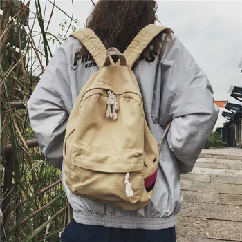 Backpack Canvas Women Large Capacity Schoolbags Casual Solid Color Travel Laptop Backpack Teen Girls Bookbags Rucksack Female
Backpack Canvas Women Large Capacity Schoolbags Casual Solid Color Travel Laptop Backpack Teen Girls Bookbags Rucksack Female