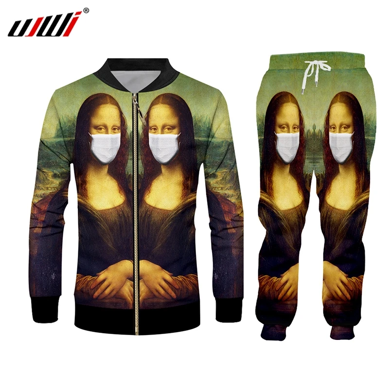 UJWI Women/men Jogger Pants Zipper Sweatshirt Paint creative masks Tracksuit Sweatpants Hoody Creative jacket Two Piece Set
UJWI Women/men Jogger Pants Zipper Sweatshirt Paint creative masks Tracksuit Sweatpants Hoody Creative jacket Two Piece Set