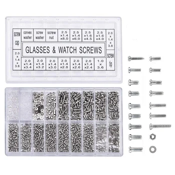 1000Pcs Stainless Steel Eyeglasses Watch Repair Screw Replacement Kit Set Tiny Screws Nut Assortment Repair Tool Kit Set
1000Pcs Stainless Steel Eyeglasses Watch Repair Screw Replacement Kit Set Tiny Screws Nut Assortment Repair Tool Kit Set