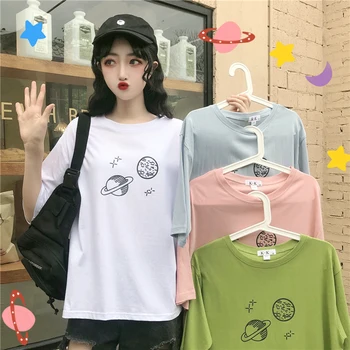 Cotton T-shirts Woman Printed Tops Summer 2020 Casual Simple Girls 90s Pink T Shirt O-Neck korean Kawaii Tees Womens Clothing
Cotton T-shirts Woman Printed Tops Summer 2020 Casual Simple Girls 90s Pink T Shirt O-Neck korean Kawaii Tees Womens Clothing