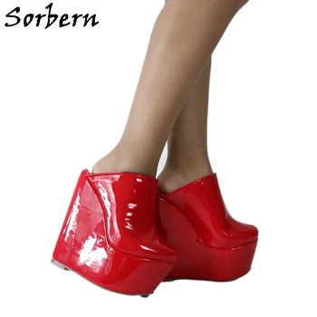 Sorbern Red Patent Women Mules Wedge High Heel Pointed Toe Slip On Comfortable Platform Shoes Female Women Fall 2020 Custom
Sorbern Red Patent Women Mules Wedge High Heel Pointed Toe Slip On Comfortable Platform Shoes Female Women Fall 2020 Custom