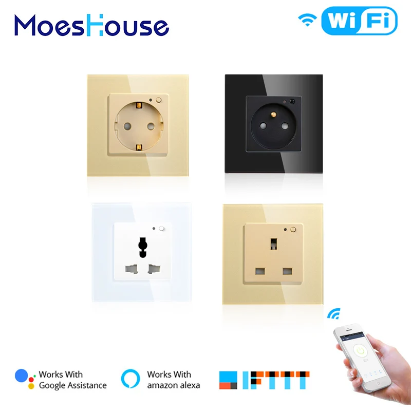 WiFi Smart Wall Socket Outlet Glass Panel Smart Life/Tuya APP Remote Control,Works with Amazon Echo Alexa Google Home EU FR UK
WiFi Smart Wall Socket Outlet Glass Panel Smart Life/Tuya APP Remote Control,Works with Amazon Echo Alexa Google Home EU FR UK