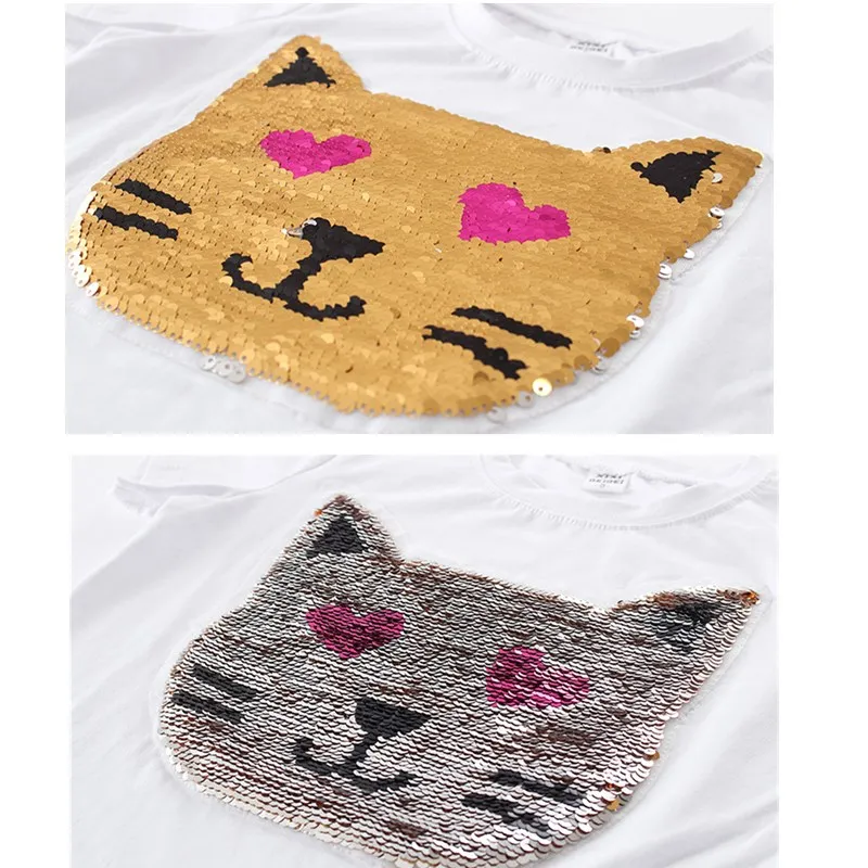 Kids-Girls-T-shirts-Magic-Glitter-Reverse-Cute-Cat-Sequin-Kid-Top-Color-Changing-Summer-T (2)