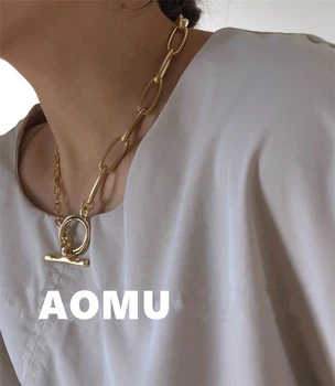 AOMU 2020 New Korean Vintage Circle OT Buckle Chain Necklace Metal Chain Geometric Asymmetry Clavicle Chain for Women Punk Gift
AOMU 2020 New Korean Vintage Circle OT Buckle Chain Necklace Metal Chain Geometric Asymmetry Clavicle Chain for Women Punk Gift