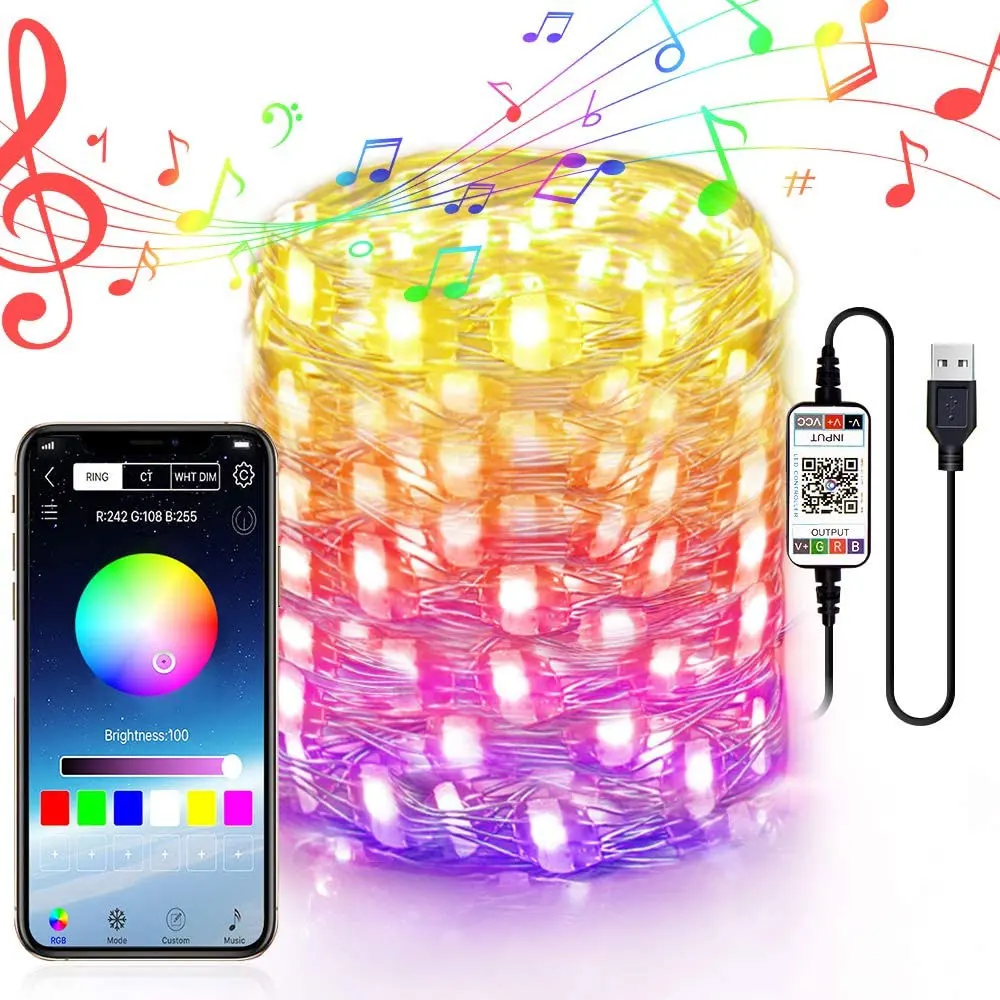 Fairy String Lights USB Powered 20M 10M RGB LED String Lights with Remote Control Waterproof Flexible Twinkle Lights for Outdoor
Fairy String Lights USB Powered 20M 10M RGB LED String Lights with Remote Control Waterproof Flexible Twinkle Lights for Outdoor