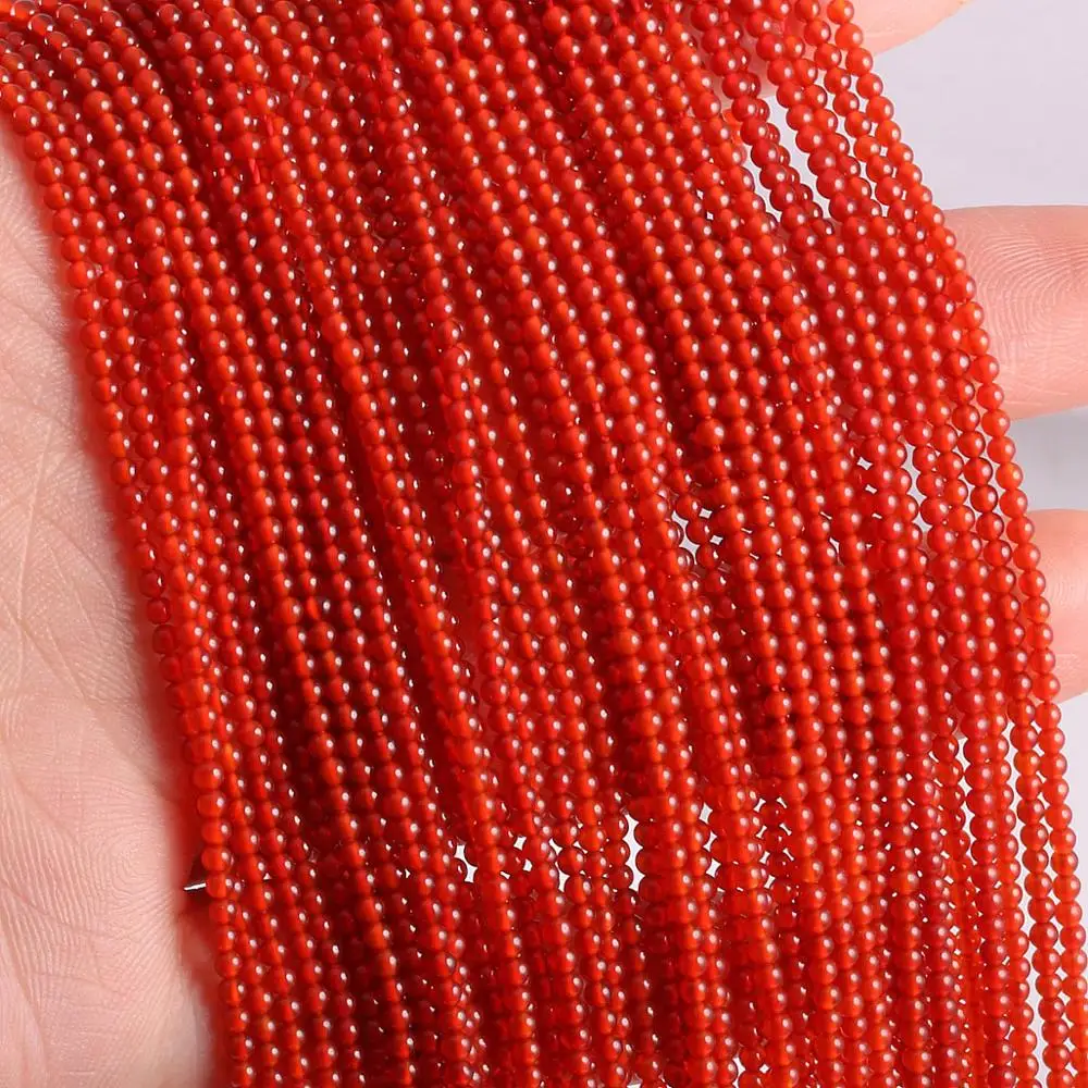 

2020 New Wholesale Natural Stone Beads Red Agates Stone for Jewelry Making Beadwork DIY Bracelet Accessories 2mm 3mm