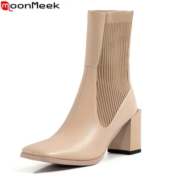 MoonMeek 2020 New arrival women brand boots genuine leather high heels boots autumn winter ankle boots for woman black apricot
MoonMeek 2020 New arrival women brand boots genuine leather high heels boots autumn winter ankle boots for woman black apricot