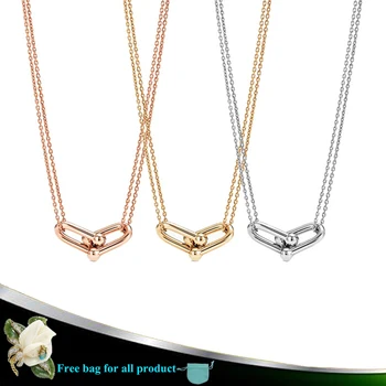 New Design Female S925 Sterling Silver 1:1 Necklaces For Women U-shape Pendant Necklaces Wedding Party Gifts Brand Jewelry 
New Design Female S925 Sterling Silver 1:1 Necklaces For Women U-shape Pendant Necklaces Wedding Party Gifts Brand Jewelry