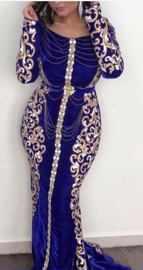 Dubai Arabic Velvet Mermaid Evening Dress 2020 Royal Blue Off Shoulder Long Sleeves Prom Dresses Gold Appliques Formal Gowns
Dubai Arabic Velvet Mermaid Evening Dress 2020 Royal Blue Off Shoulder Long Sleeves Prom Dresses Gold Appliques Formal Gowns