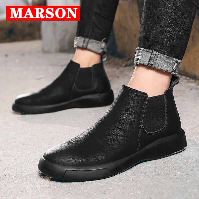 MARSON Men's Casual Flats Boots Short Shoe Ankle Short Boot Comfortable Waterproof Outdoor Slip-On Leather Footwear Plus Size
MARSON Men's Casual Flats Boots Short Shoe Ankle Short Boot Comfortable Waterproof Outdoor Slip-On Leather Footwear Plus Size