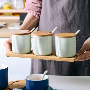 Ceramic Seasoning Jar Creative Color Glaze Ceramic Seasoning Jar Combination Set Kitchen Seasoning Box Three-piece Household
Ceramic Seasoning Jar Creative Color Glaze Ceramic Seasoning Jar Combination Set Kitchen Seasoning Box Three-piece Household