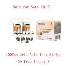 Тест полоски Sinocare для безопасной мочевой кислоты AQ UG только 100 шт.