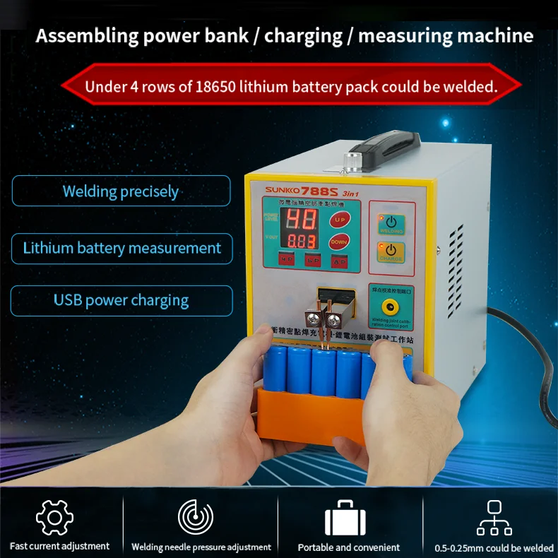 Upgrade SUNKKO 788S Battery Spot Welding Charging Test Combination Machine 18650 Charging Butt Welder 110V Or 220V 4.3KVA
Upgrade SUNKKO 788S Battery Spot Welding Charging Test Combination Machine 18650 Charging Butt Welder 110V Or 220V 4.3KVA